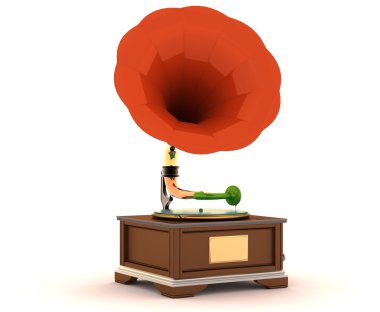 Vintage gramophone isolated clipart