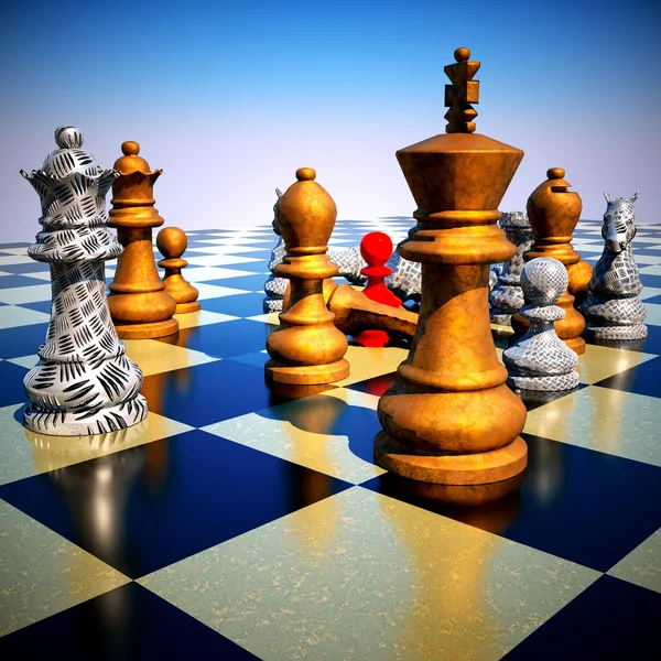 Batalha de xadrez - derrota — Fotografia de Stock
