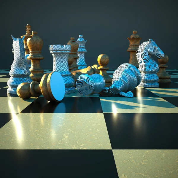Batalha de xadrez - derrota — Fotografia de Stock