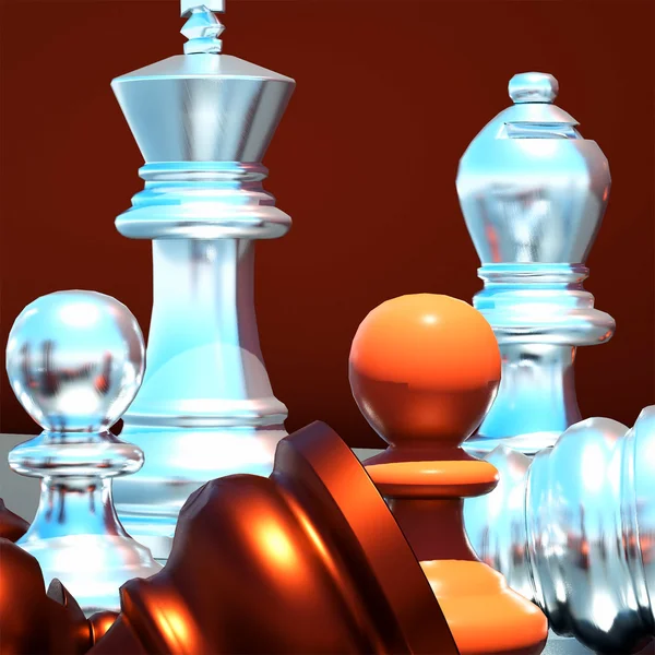 Batalha de xadrez derrota — Fotografia de Stock