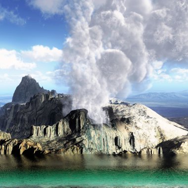 Volcanic eruption clipart