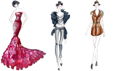 Fashion sketches clipart