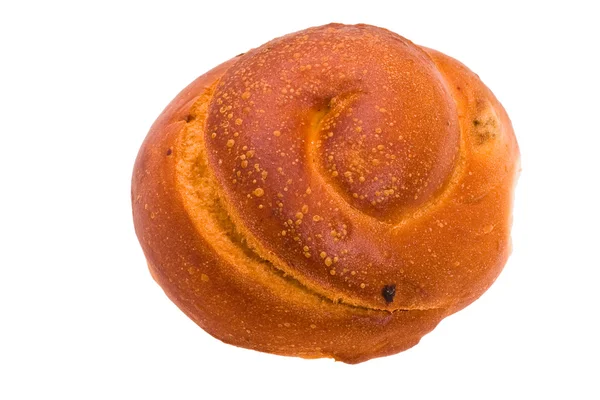 Spiral fresh bun expressed on white background — Stock Photo, Image