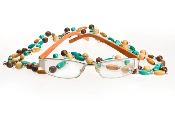 Glasses and Beads — Stock Photo, Image