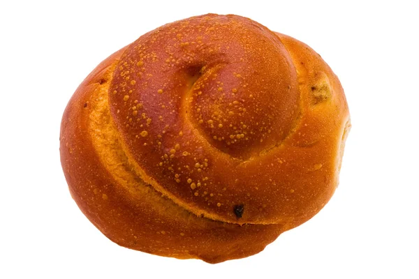 Pão fresco espiral expresso em fundo branco — Fotografia de Stock