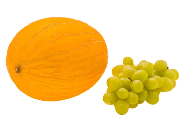 Uvas maduras y melón — Foto de Stock