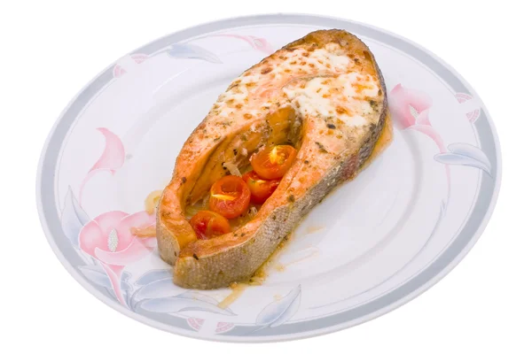 stock image Salmon baked in mayonnaise