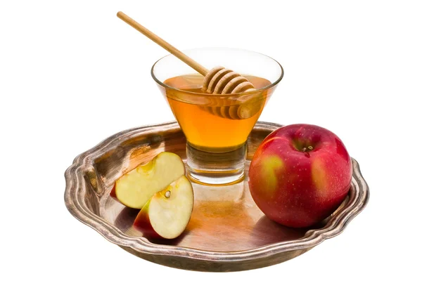 Honig und Apfel lizenzfreie Stockbilder
