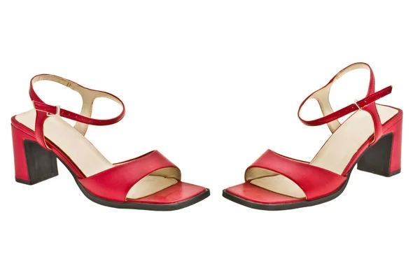 Röda sandaler Stockfoto