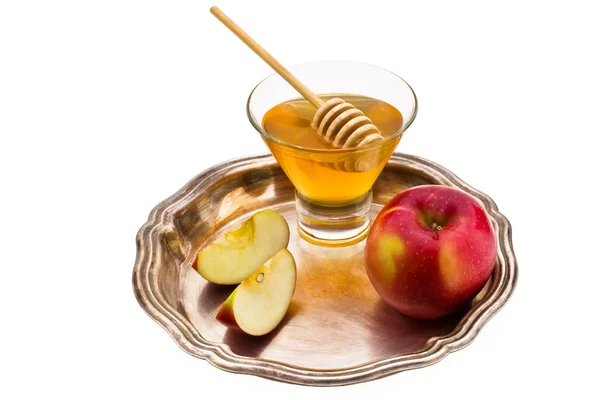 Мед і яблуко Стокове Зображення