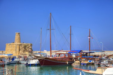 Old habour in Cyprus clipart