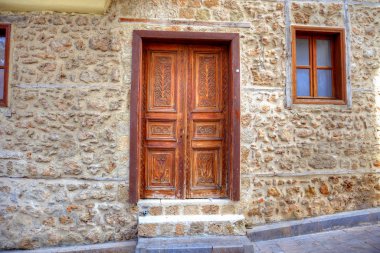 Ancient wooden doorway clipart