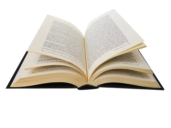Libro abierto con páginas aisladas en blanco — Foto de Stock