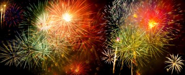 Colorful and vibrant fireworks clipart