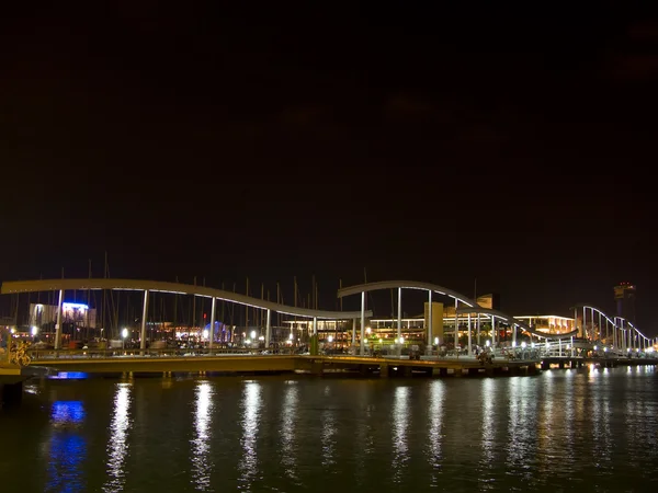 Barcelona port w nocy — Zdjęcie stockowe