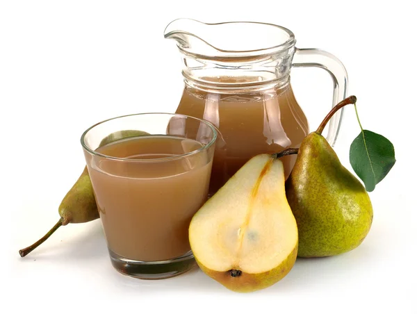 Pear juice and fruit — Stock Photo, Image