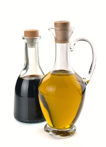 Бальзамічний оцет та оливкова олія — стокове фото
