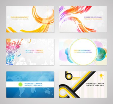 Business visiting card collection clipart