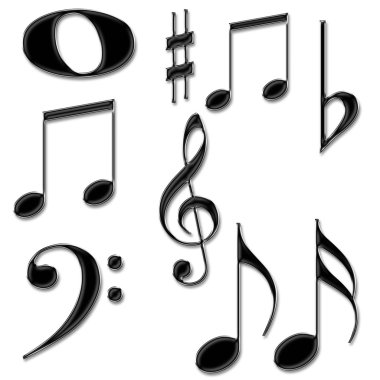 Music notes symbols clipart