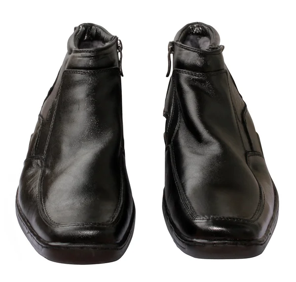 Чёрные кожаные сапоги — стоковое фото