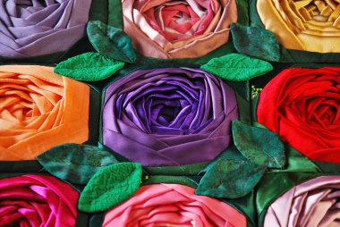 Patchwork Yorgan çiçekli