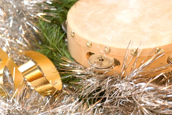 Cartão de Natal de Tambourine — Fotografia de Stock