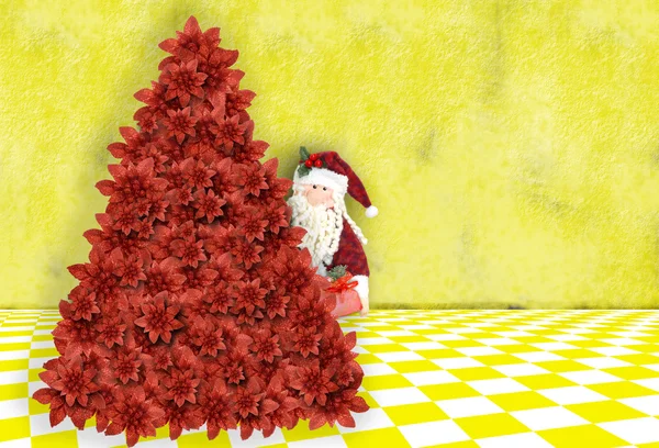 Mikołaja, pozostawiając prezenty pod tree.cards Boże Narodzenie Boże Narodzenie — Zdjęcie stockowe