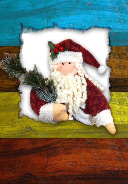 Christmas santa briefkaart — Stockfoto