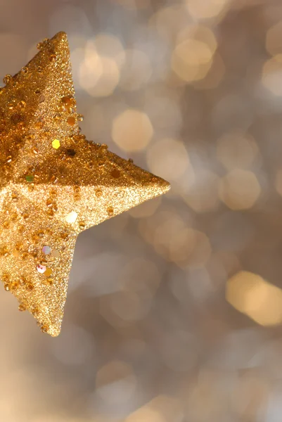 Guld-stjärnigt jul med copyspace — Stockfoto