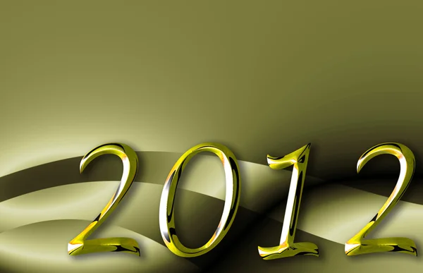 Metal altın arka plan boşaltmak ile yılbaşı 2012 — Stok fotoğraf