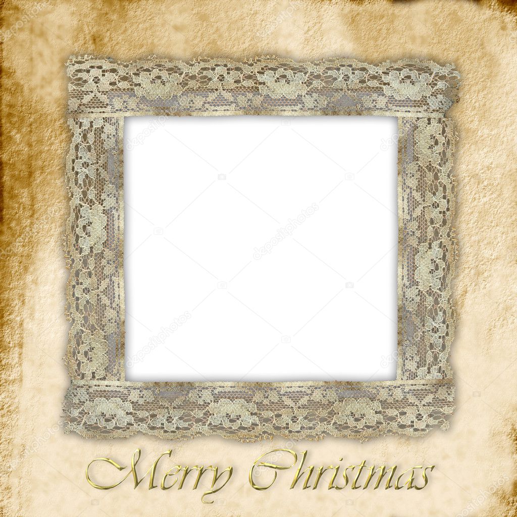 Old empty photo frame for Christmas