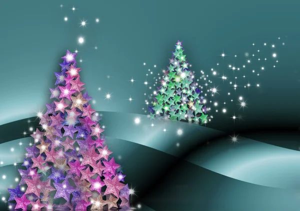 Jodła karta Boże Narodzenie gwiazda — Zdjęcie stockowe