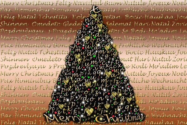 複数の言語でのクリスマス カード — ストック写真