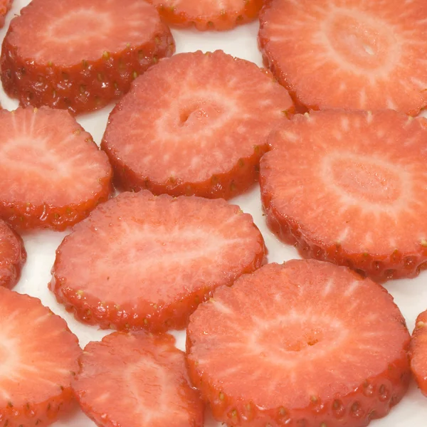 Nakrájené jahody — Stock fotografie
