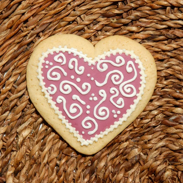 Biscotto a forma di cuore — Foto Stock