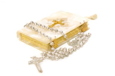 Rosary and First Communion book clipart