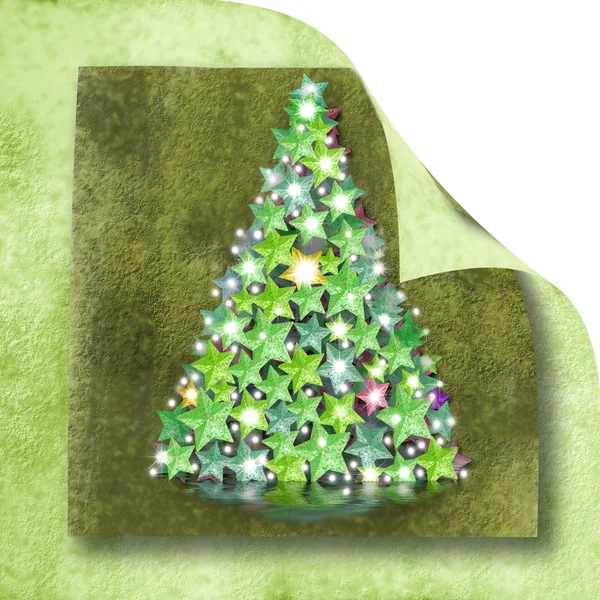Weihnachtsbaumkarte — Stockfoto