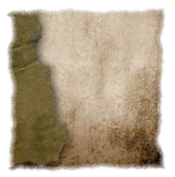 孤立在白色背景上的破碎旧羊皮纸 — 图库照片