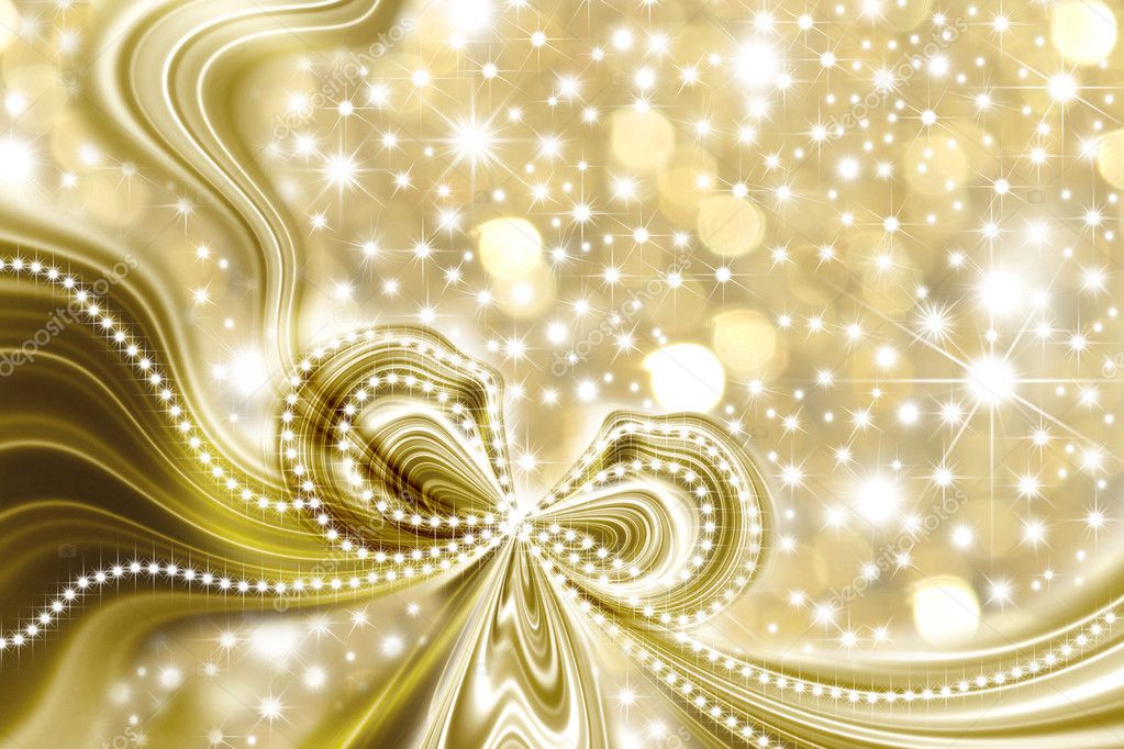 Christmas card, gold and stars