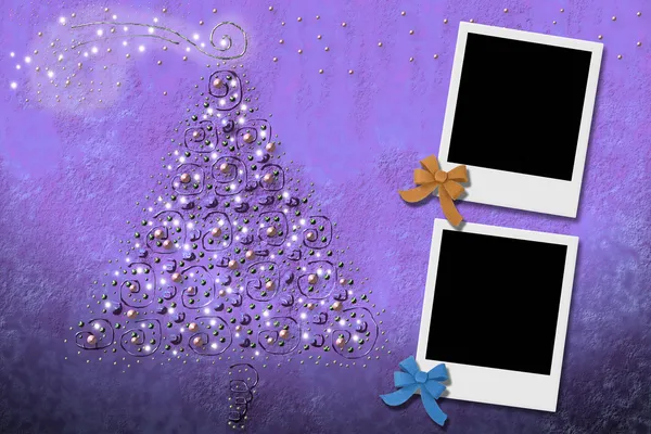 2 つのフォト フレームからのクリスマス カード — ストック写真