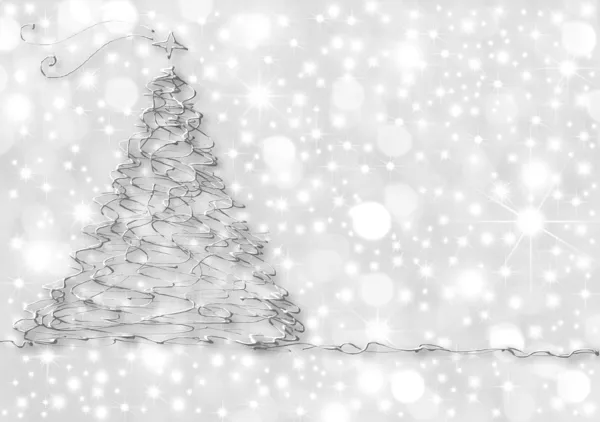 Різдвяні листівки абстрактна срібна ялиця — стокове фото