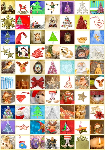 Biglietti di auguri natalizi, collage verticale — Foto Stock