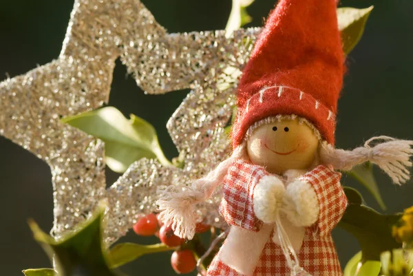 Kartki świąteczne, dziewczyna elf — Zdjęcie stockowe