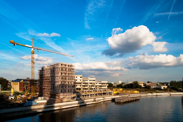 stock image Construction site on the bank of the river