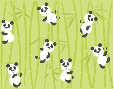 Panda bears clipart