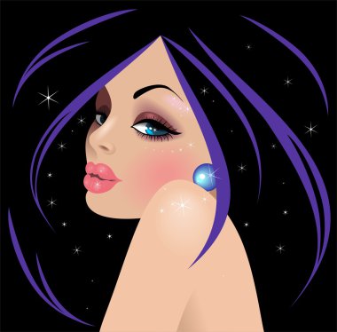 The girl's face clipart