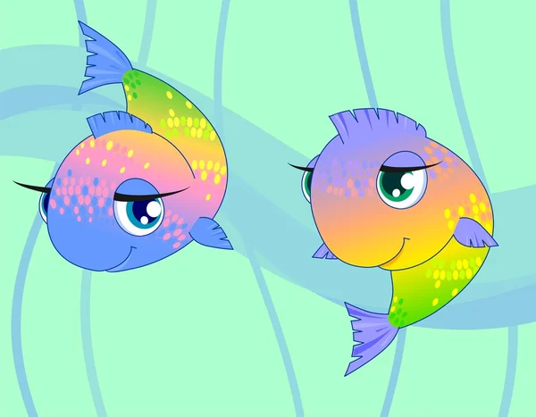 Due i pesci tropicali colorati — Vettoriale Stock