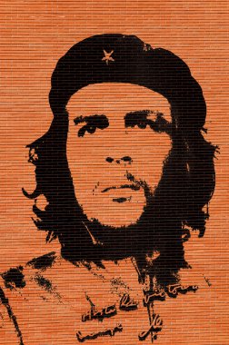 Che Guevara in the brick wall clipart