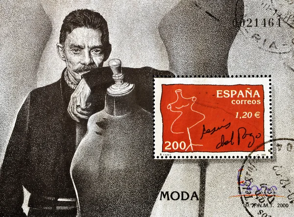 Stamp showing the famous Spanish designer Jesús del Pozo