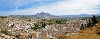 Panoramic view of Velez Blanco, pretty white village of the mountains of An clipart